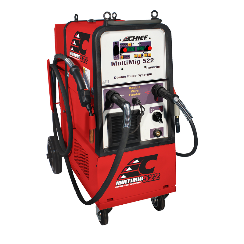 Chief MultiMig 522 Double Pulse Inverter Welder, dual reel with Push Pull and Brazing Torches, Single phase, 230V